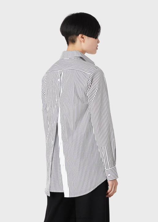 Women 086V368 Oversized Poplin Shirt With Opening Armani Pattern