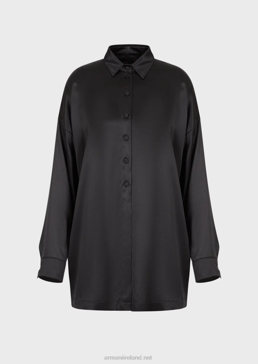Women 086V369 Silk Satin Oversized Shirt With Opening Armani