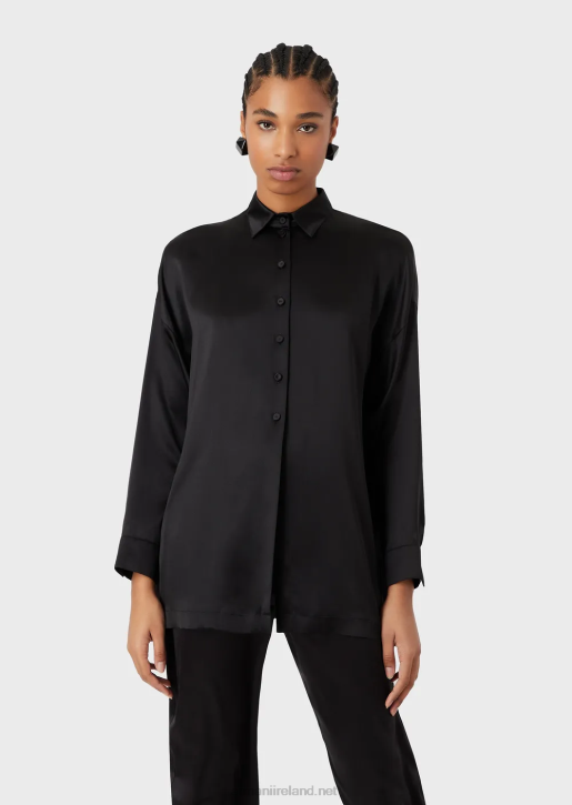 Women 086V369 Silk Satin Oversized Shirt With Opening Armani