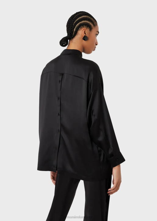 Women 086V369 Silk Satin Oversized Shirt With Opening Armani