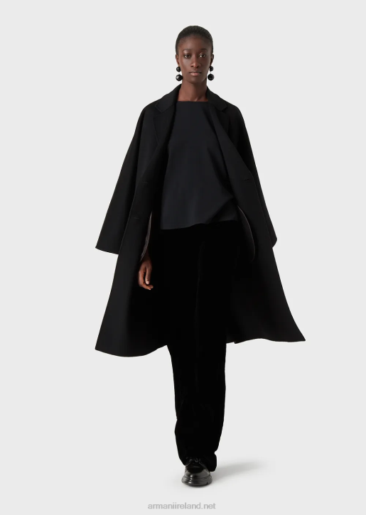 Women 086V390 Envers-Satin Blouse With 3/4 Sleeves Armani Black
