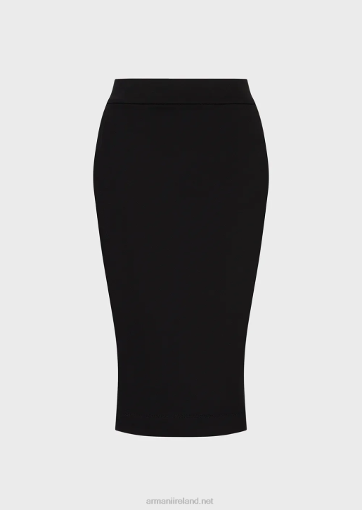 Women 086V331 French Terry Pencil Midi Skirt With Logo Tape Armani