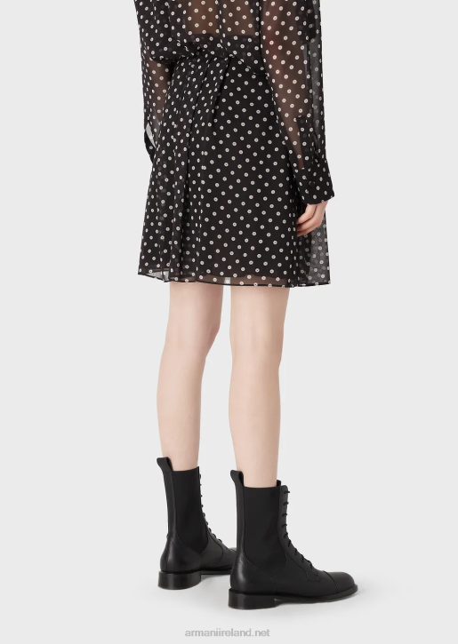 Women 086V335 All-Over Sequin Print Georgette Skirt Armani Pattern