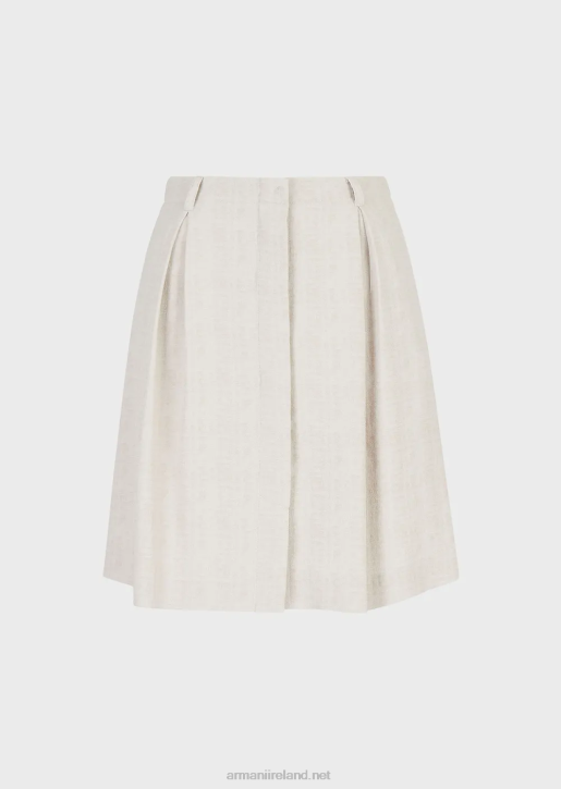 Women 086V336 Gradient Check Jacquard Skirt With Godet Pleats Armani Dove Grey