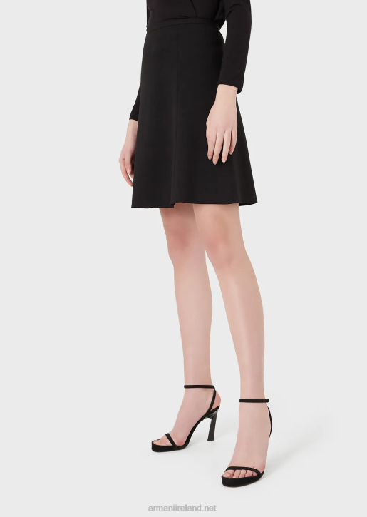 Women 086V339 Barathea-Wool Flared Skirt Armani Black