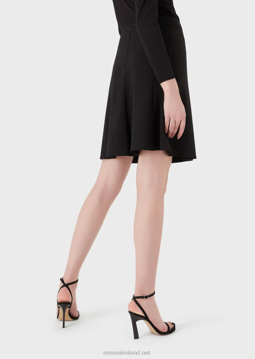 Women 086V339 Barathea-Wool Flared Skirt Armani Black