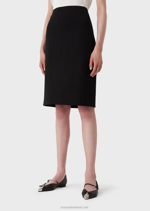 Women 086V340 Milano-Stitch Pencil Skirt Armani Black