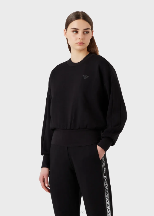 Women 086V405 Travel Essentials Sweatshirt In Double Jersey Armani Black