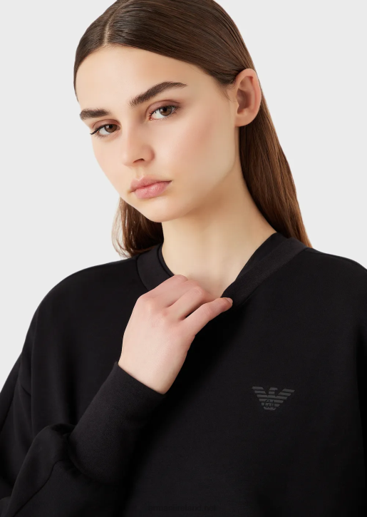 Women 086V405 Travel Essentials Sweatshirt In Double Jersey Armani Black