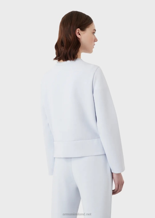 Women 086V408 Double-Jersey Sweatshirt With Matching Rubberised Logo Armani Azure