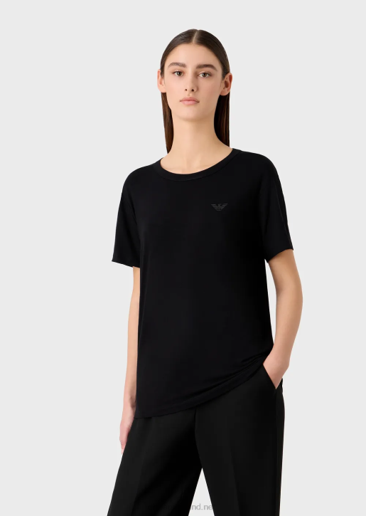 Women 086V443 Travel Essentials Stretch-Jersey T-Shirt Armani Black