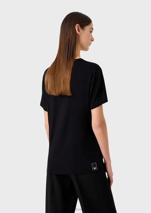 Women 086V443 Travel Essentials Stretch-Jersey T-Shirt Armani Black