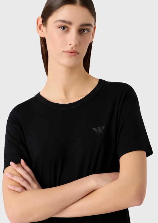 Women 086V443 Travel Essentials Stretch-Jersey T-Shirt Armani Black
