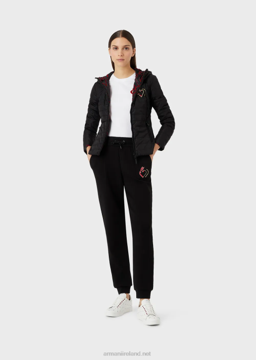 Women 086V449 Stretch Jersey T-Shirt With Embroidery Armani White