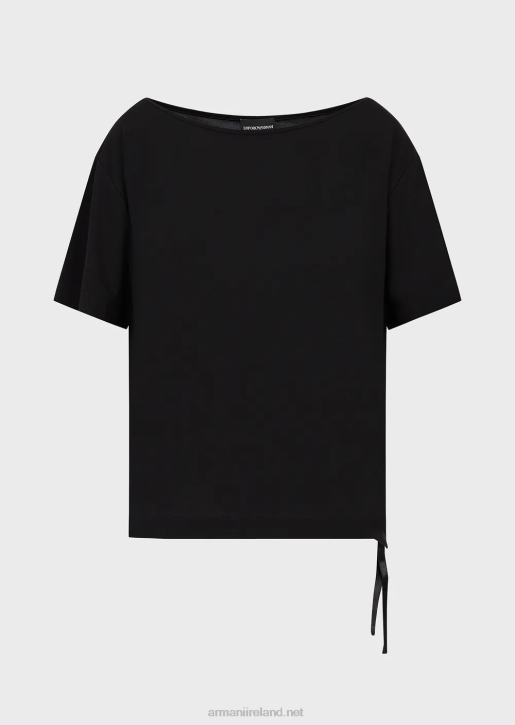 Women 086V468 Stretch Jersey-Crepe Jumper With Raglan Sleeves Armani Black