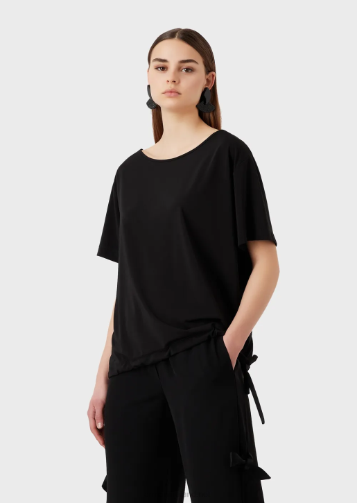 Women 086V468 Stretch Jersey-Crepe Jumper With Raglan Sleeves Armani Black