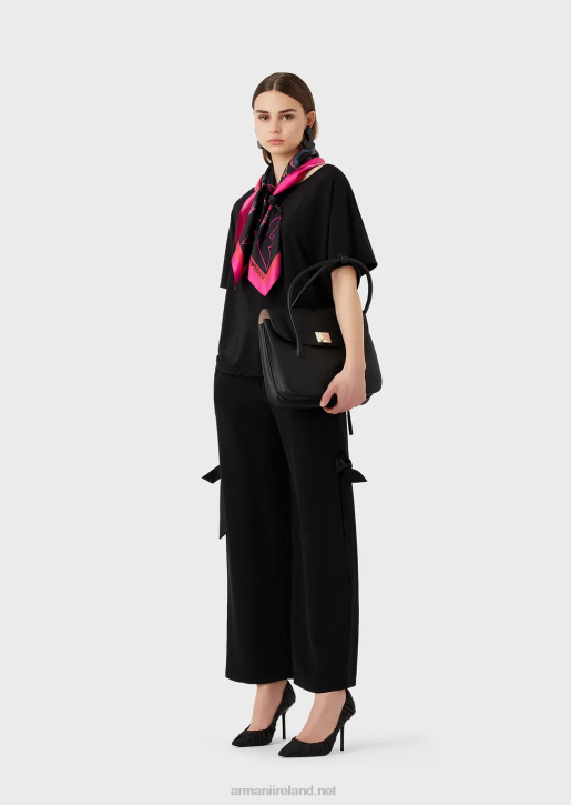 Women 086V468 Stretch Jersey-Crepe Jumper With Raglan Sleeves Armani Black