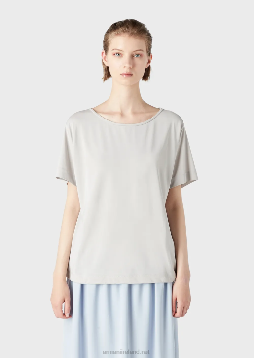 Women 086V469 Stretch Jersey-Crepe Jumper With Raglan Sleeves Armani Dove Grey