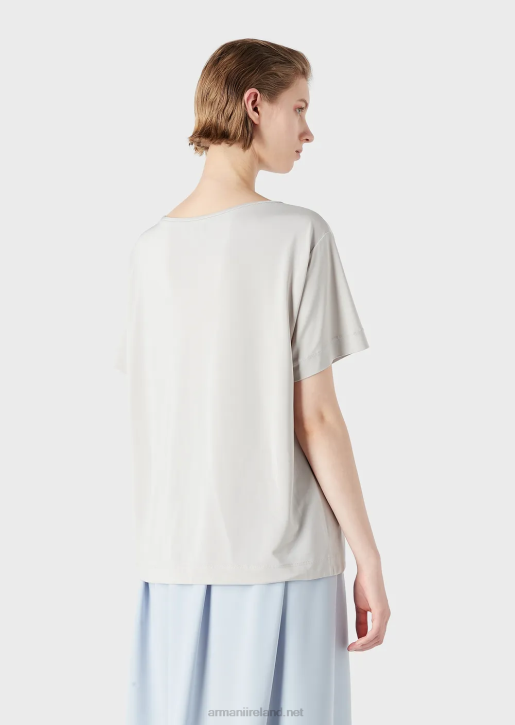 Women 086V469 Stretch Jersey-Crepe Jumper With Raglan Sleeves Armani Dove Grey