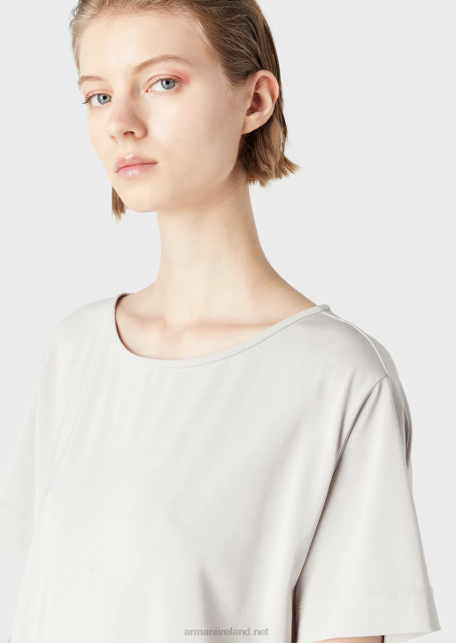 Women 086V469 Stretch Jersey-Crepe Jumper With Raglan Sleeves Armani Dove Grey
