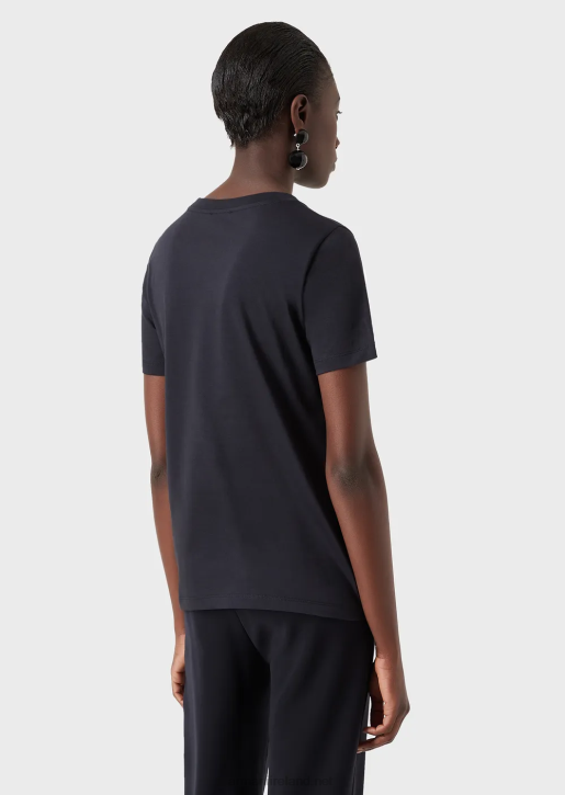 Women 086V487 Pima-Jersey Crew-Neck T-Shirt Armani Blue