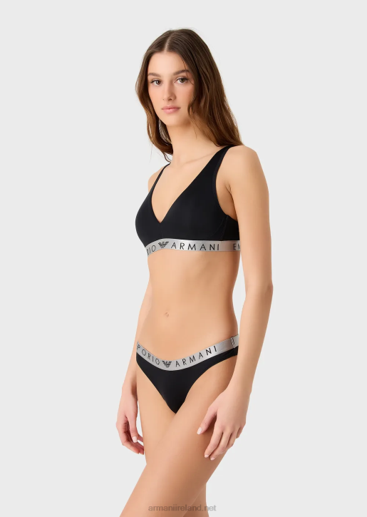 Women 086V131 Two-Pack Of Iconic Recycled Microfibre Brazilian Briefs Armani Black