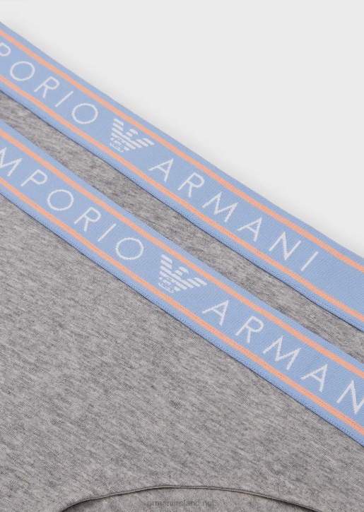 Women 086V140 Two-Pack Of Iconic Organic-Cotton Briefs With Logo Waistband Armani