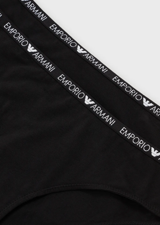 Women 086V146 Two-Pack Of Iconic Logo Briefs Armani Black
