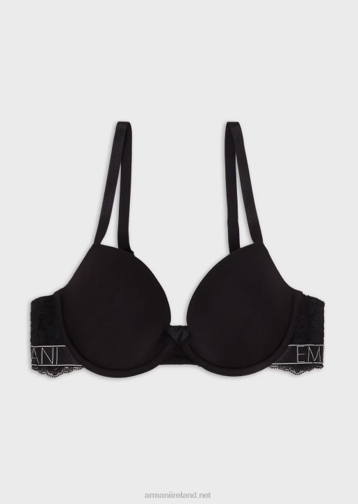 Women 086V149 Dreamy Lace Eco-Viscose Push-Up Bra Armani Black