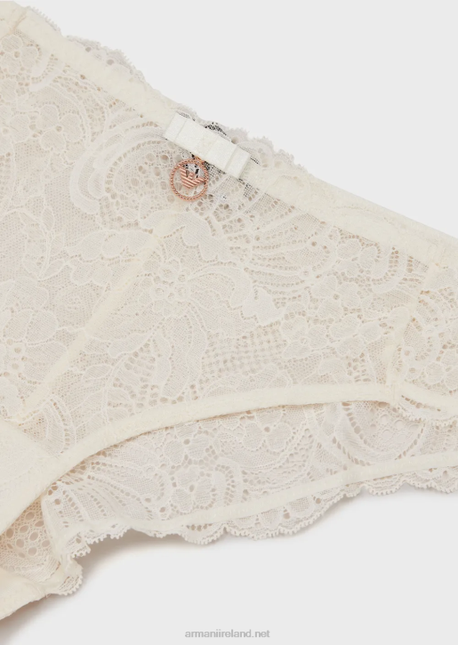 Women 086V156 Eternal Lace Recycled Lace Briefs Armani Milky White