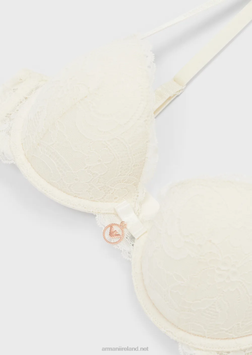 Women 086V157 Eternal Lace Recycled Lace Push-Up Bra Armani Milky White