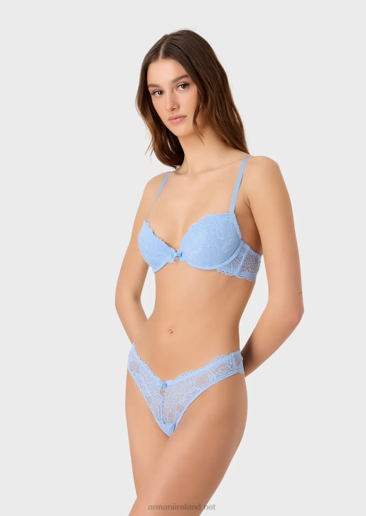 Women 086V158 Eternal Lace Recycled Lace Push-Up Bra Armani Azure