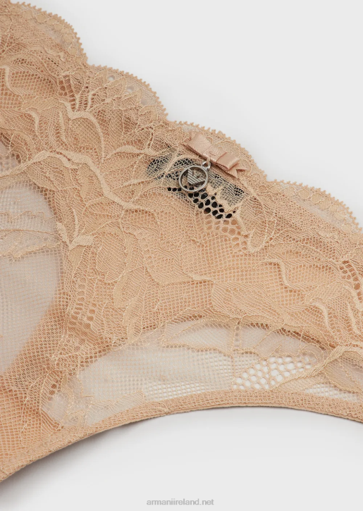 Women 086V164 Virtual Lace Thong Armani Beige