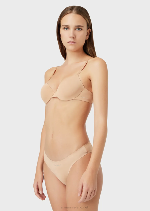 Women 086V169 Two-Pack Of Bonded Microfibre Brazilian Briefs Armani Beige