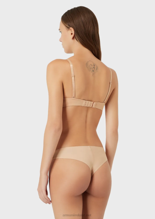 Women 086V169 Two-Pack Of Bonded Microfibre Brazilian Briefs Armani Beige