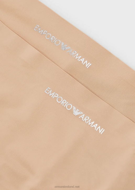 Women 086V169 Two-Pack Of Bonded Microfibre Brazilian Briefs Armani Beige
