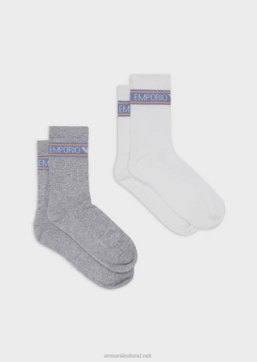 Women 086V183 Two-Pack Of Terrycloth Socks With Sporty Logo Armani
