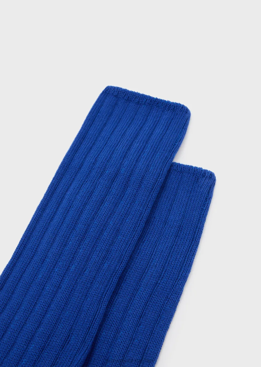 Women 086V185 Sustainable Collection Ribbed Organic-Cotton Knee-High Socks Armani Blue