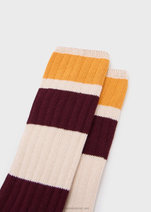 Women 086V186 Sustainable Collection Ribbed Organic-Cotton Knee-High Socks Armani Brown
