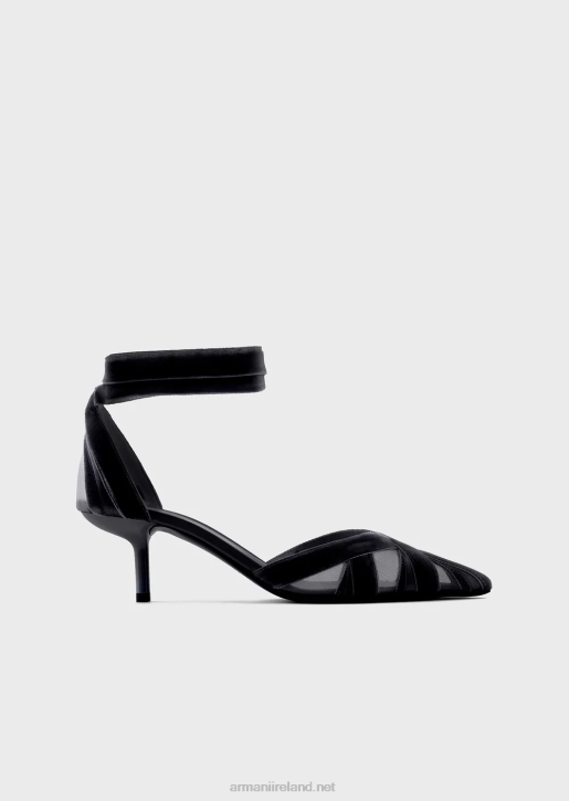 Women 086V507 Velvet And Satin D'Orsay Court Shoes Armani Black
