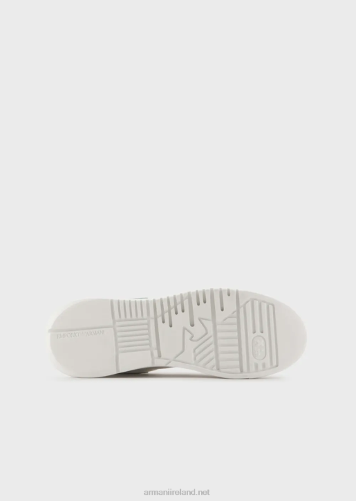 Women 086V554 Nappa-Leather Sneakers With Back Signature Logo Armani White