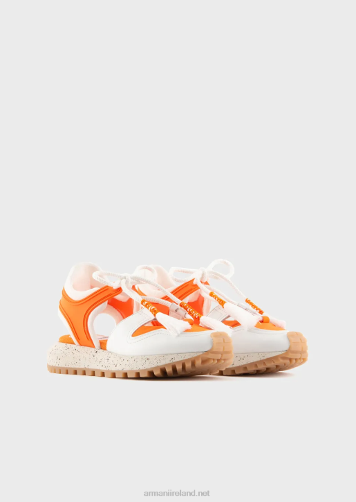 Women 086V574 Sustainable Collection Recycled-Leather Perforated Sneakers Armani