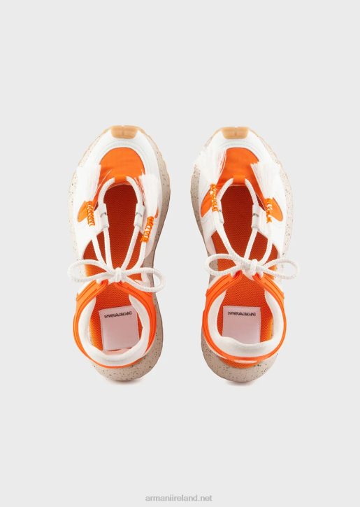 Women 086V574 Sustainable Collection Recycled-Leather Perforated Sneakers Armani